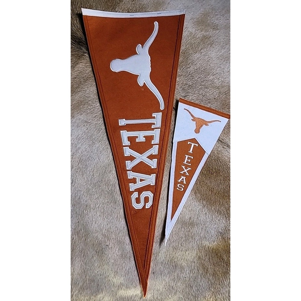 Texas Longhorns Winning Streak Embroidered Wool Banner Set (2)‎ NCAA UT Rare
